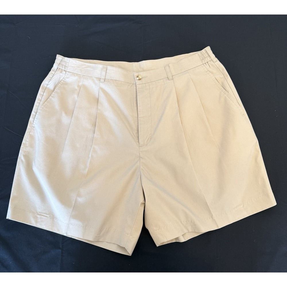 A.M. Player Pleat Front Preppy Classic Sporty Golf Khaki Walking Shorts Size 40